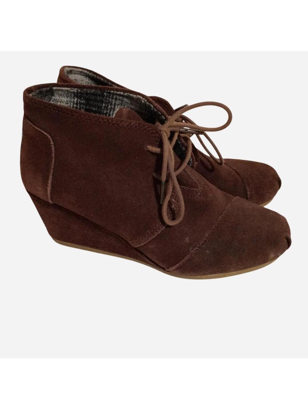 Boho Brown Suede Wedge Ankle Booties | TOMS 8M